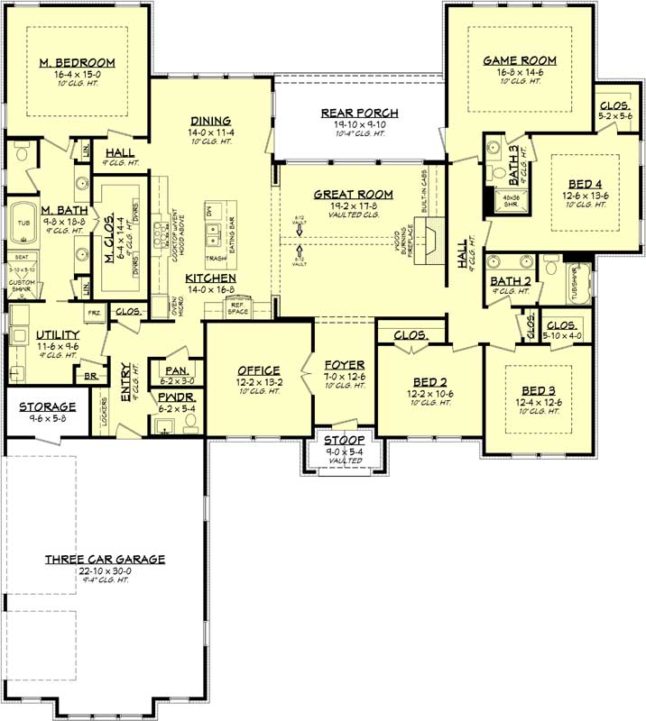 Ranch Style House Plans With Open Floor Plan 4 Bedroom ...
